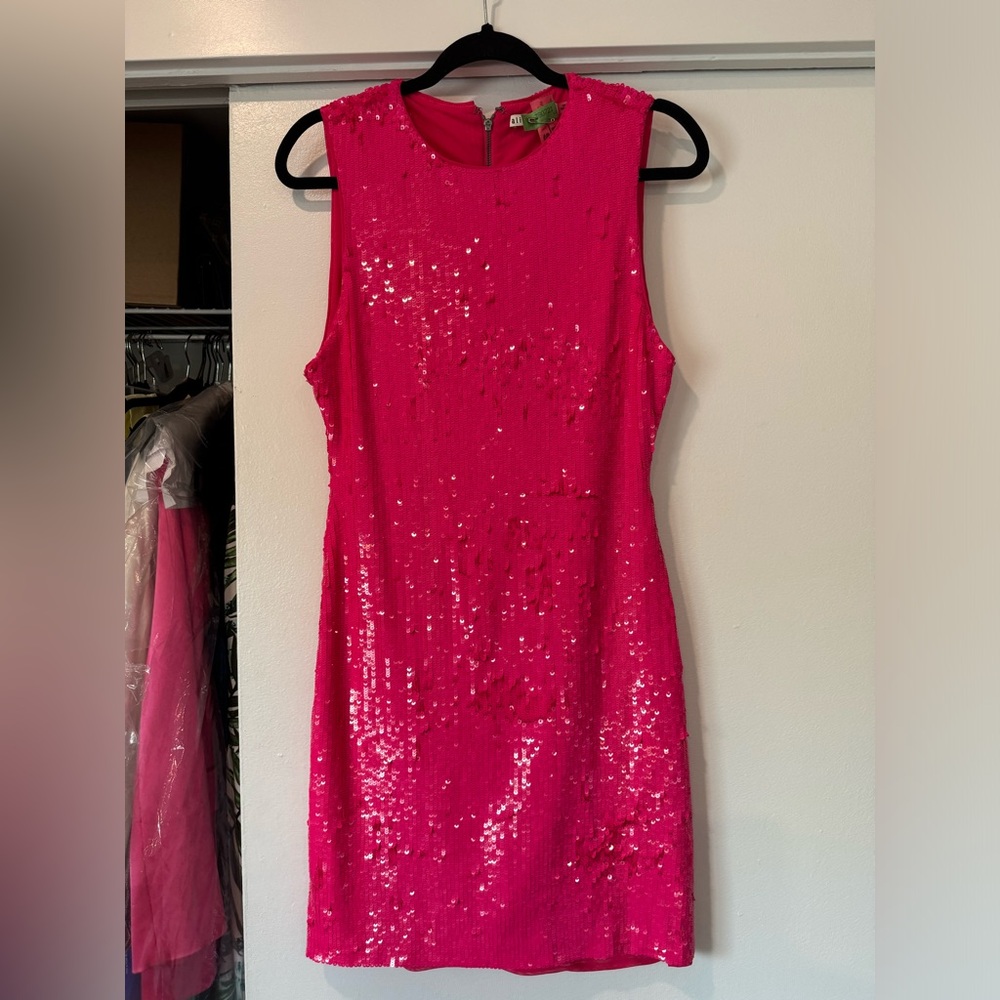 Alice + Olivia Fuchsia Sequin Mini Dress